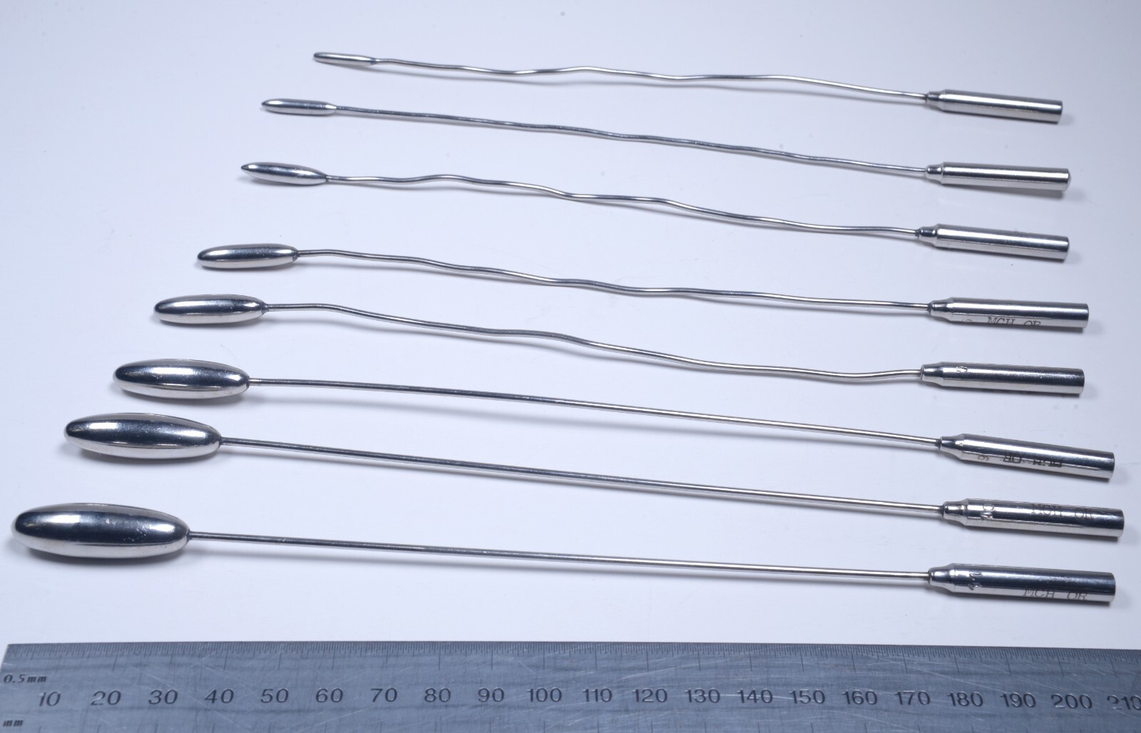 Lot of 8 Dilators 3mm-7mm 9mm-11mm Stainless Steel Surgical Germany