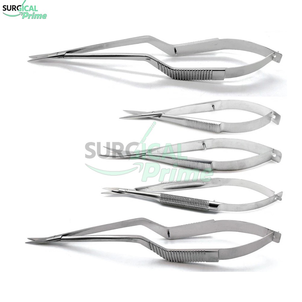 Eye Ophthalmic Castroviejo Yasargil Scissors Micro Surgical Instruments Set of 5