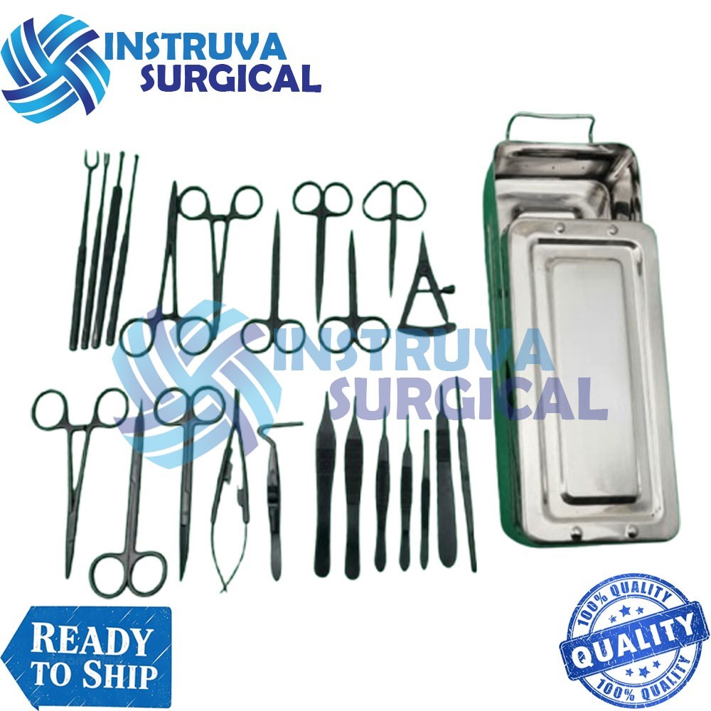 Blepharoplasty Instruments Set – Black | Plastic & Eye Surgery Kit with Box
