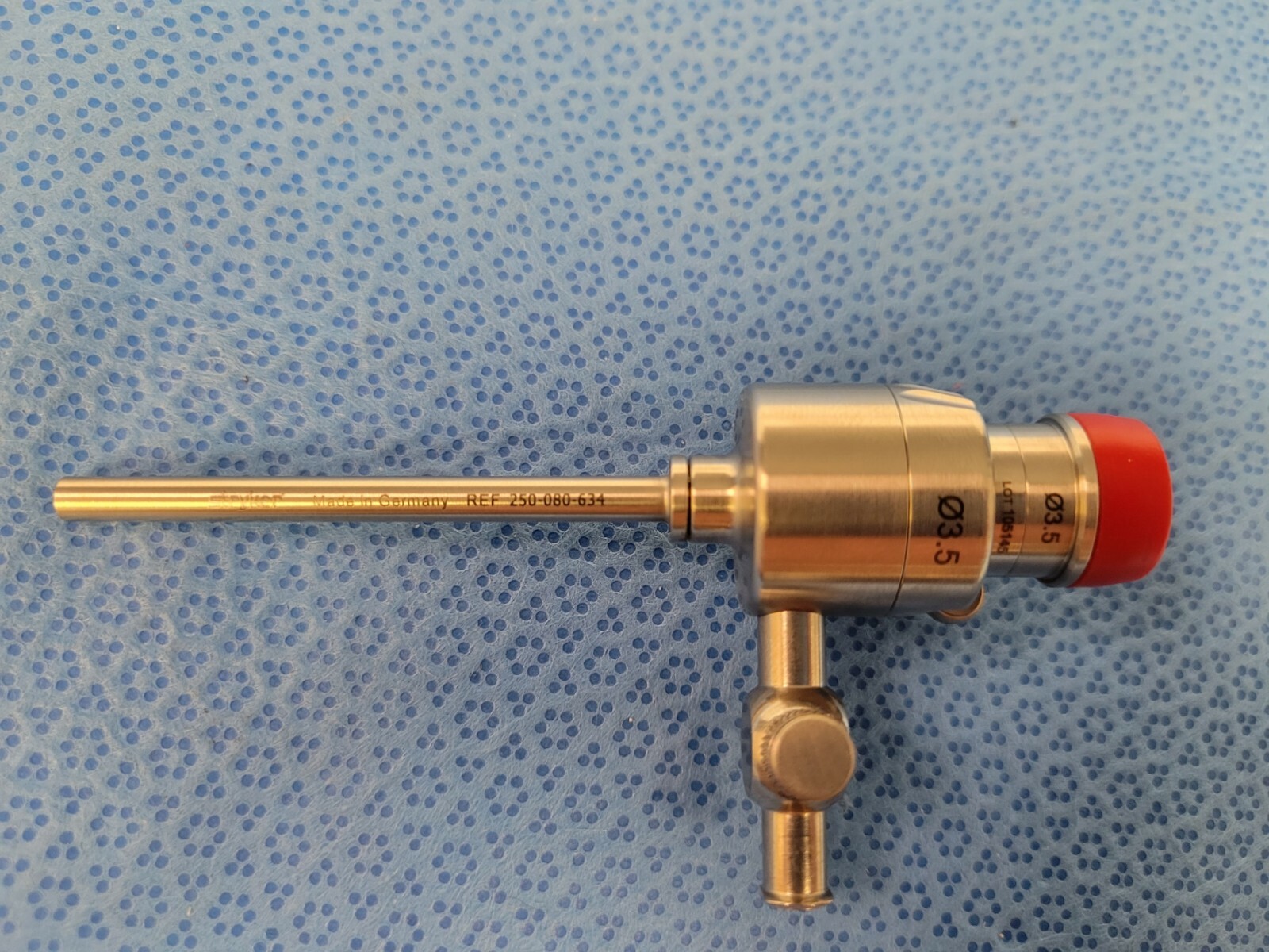 Stryker 250-080-634 3.5mm Cannula Automatic Valve, Stopcock, w/o Trocar