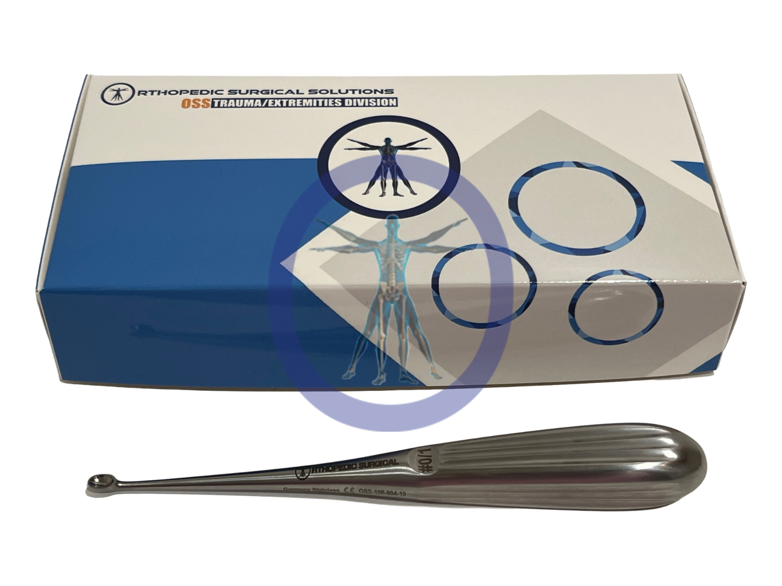 Orthopedic Surgical Bruns Curette 7”, Straight, Oval, # 0/1 *NEW*