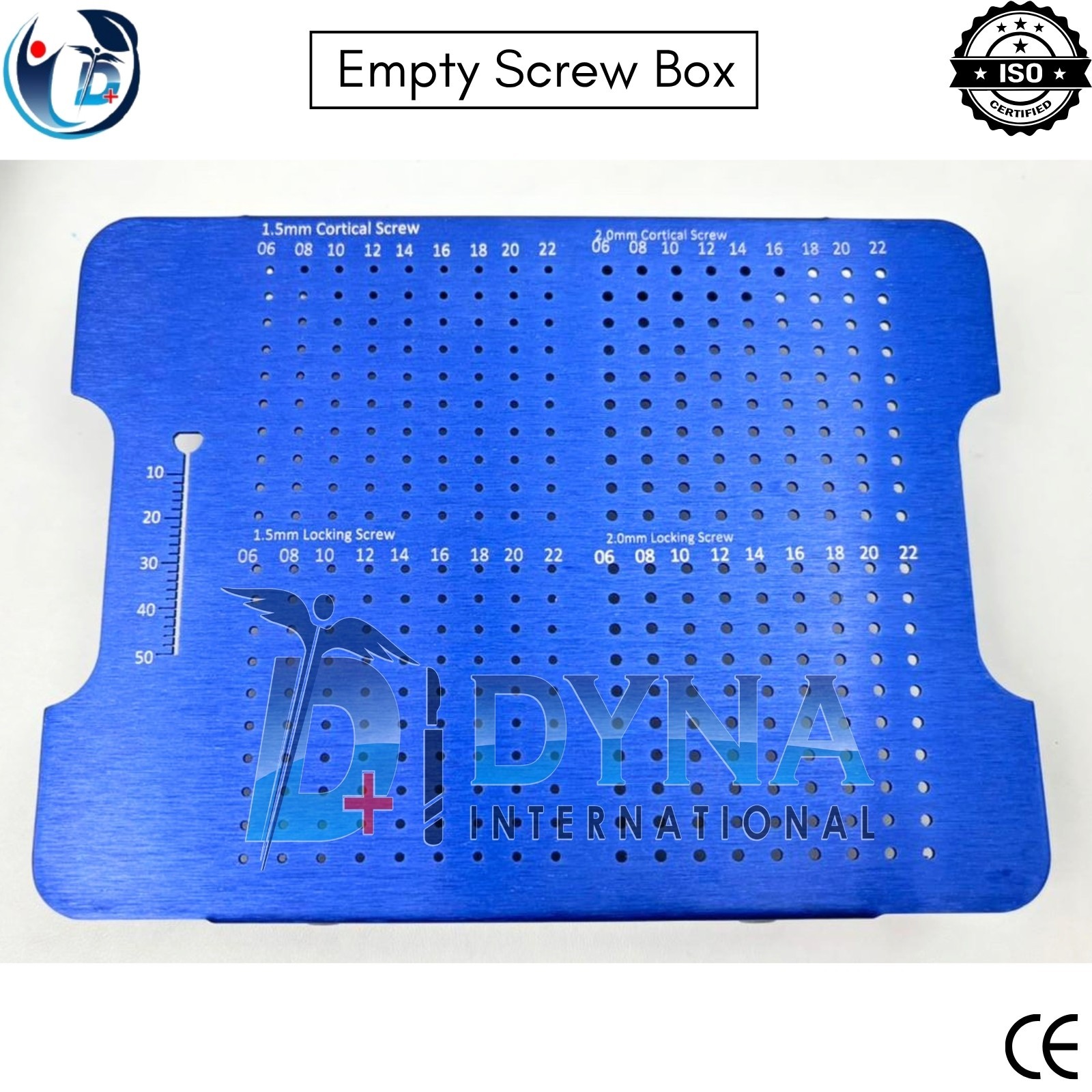 Orthopedic LCP Empty 1.5mm & 2.0mm Locking and Cortical Screw Box Aluminum Case