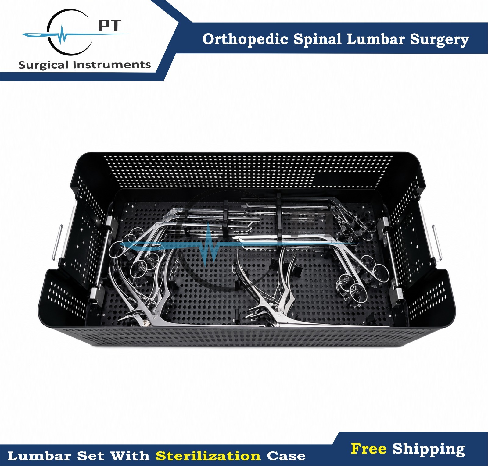 Orthopedic Spinal Lumbar Surgery Instruments Set with Sterilization Case Kit