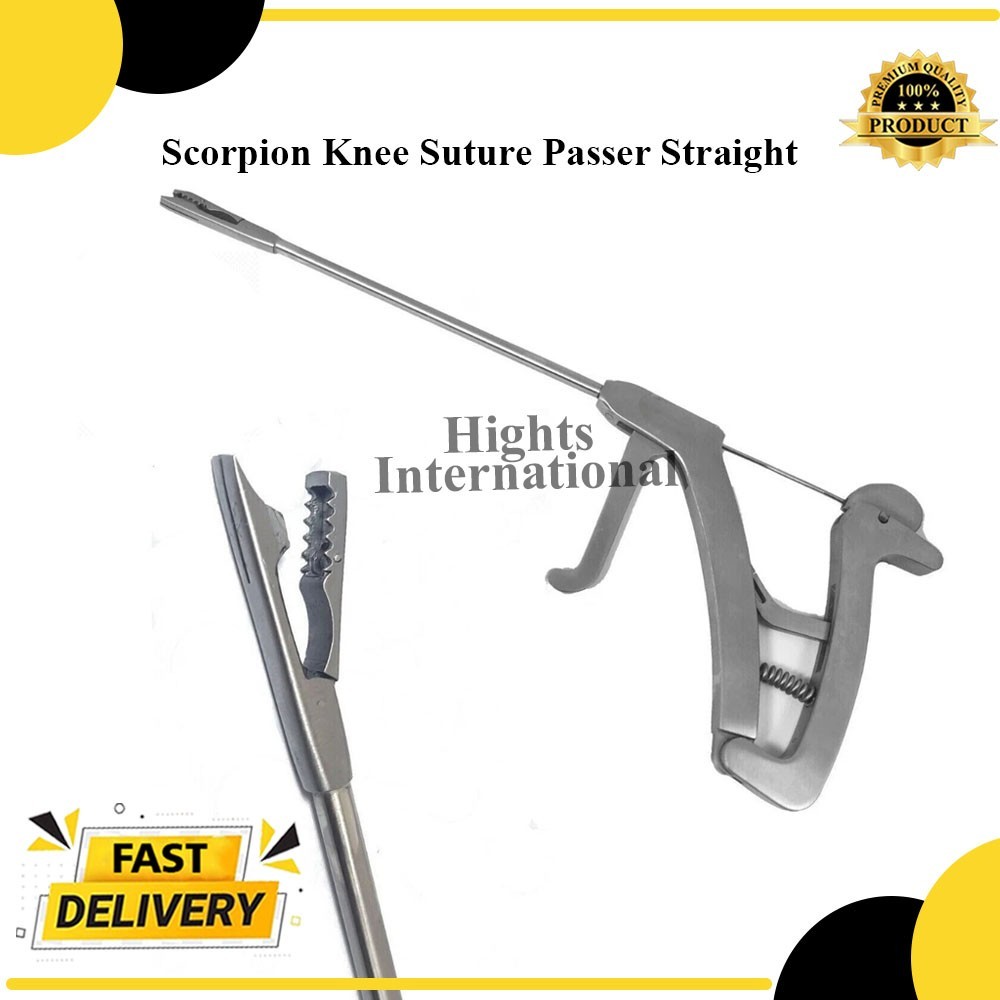Scorpion Knee Suture Passer Straight Arthroscopy Instruments