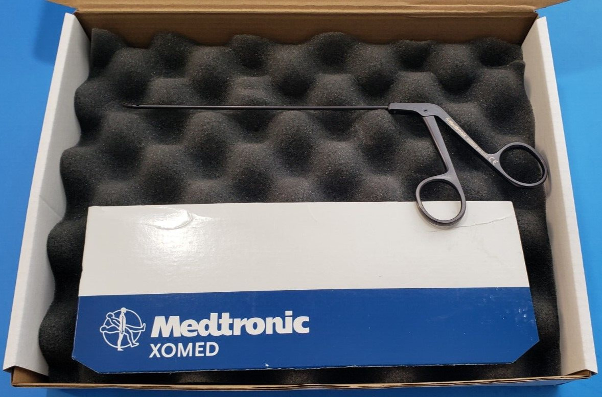 Medtronic 9560568 XOMED Micro Surgical Scissors Up Curved Single Action