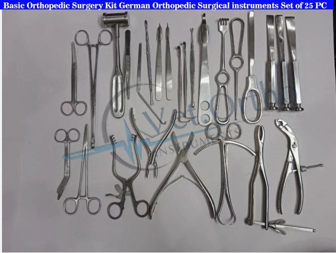 Basic Orthopedic Surgery Kit German Orthopedic Surgical Instrument Set of 25 Pcs