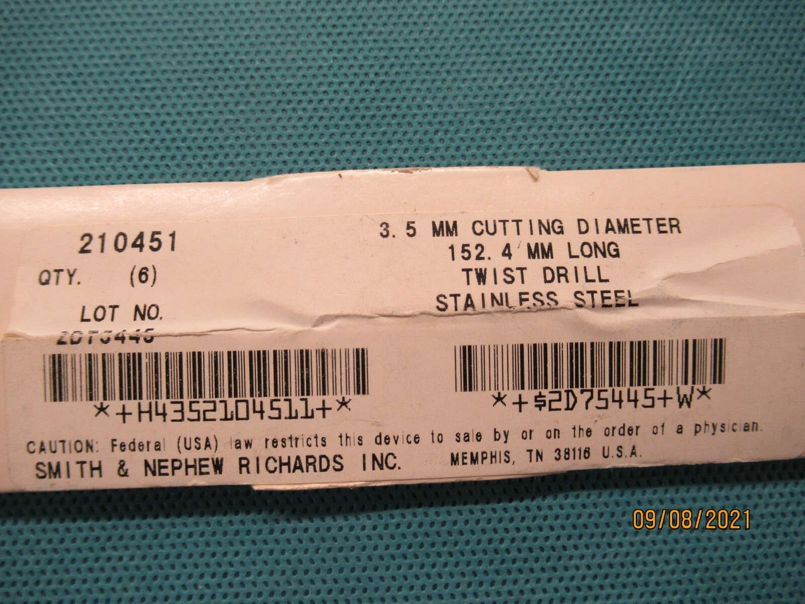 Smith & Nephew Richards twist Drill pack of 6 210-451
