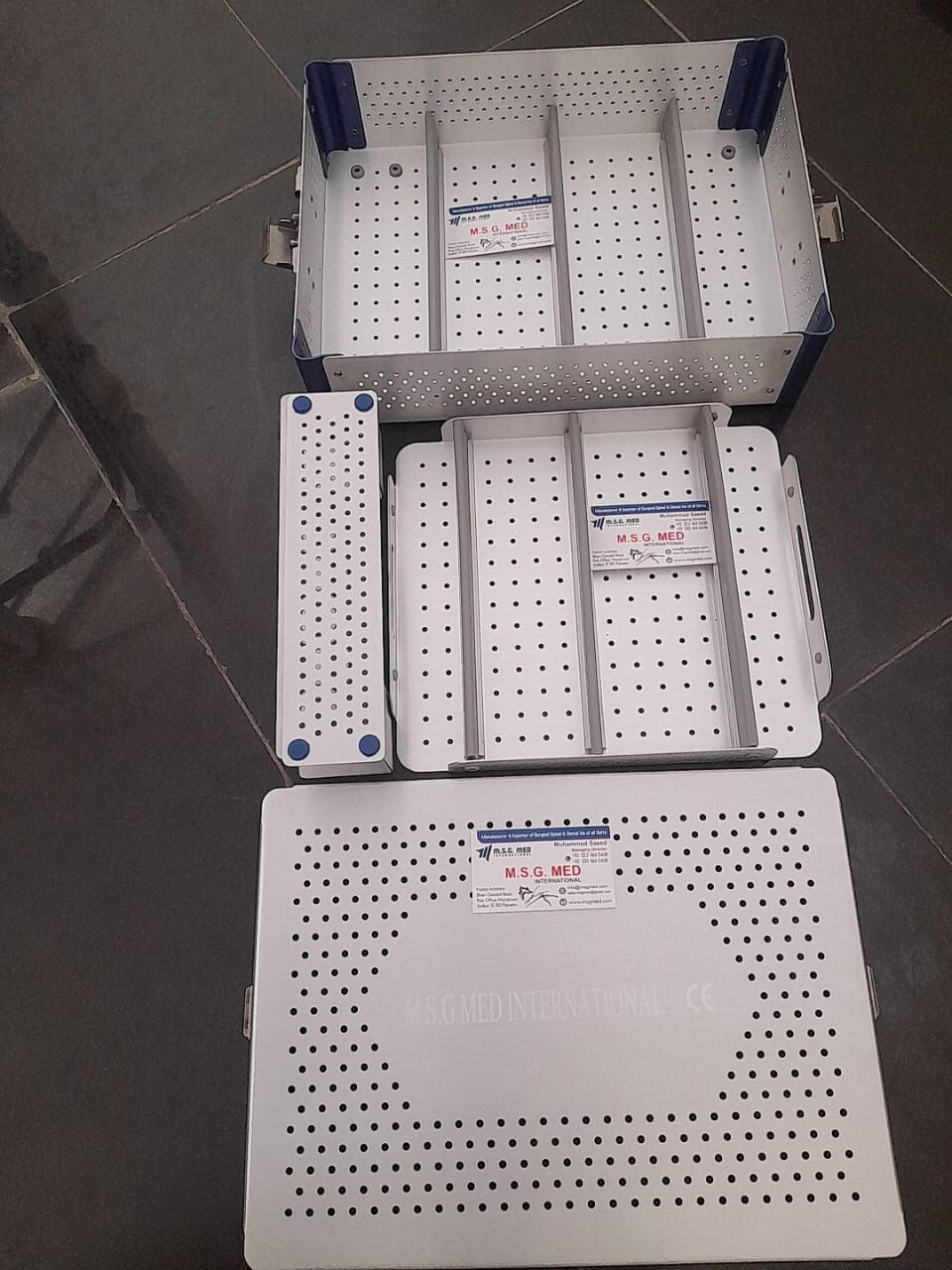 Professional Empty Instrument Tray Almunium Empty Surgical Orthopedic Spinal Box