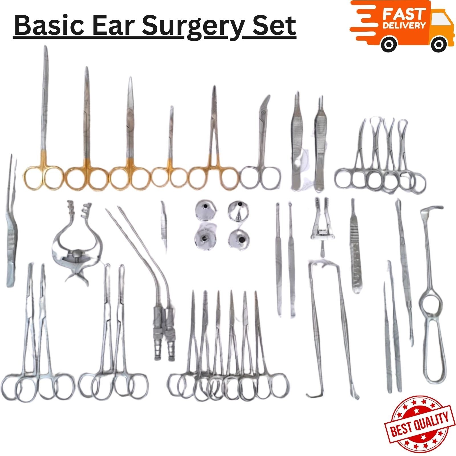 Ear Surgery Instruments Kit Stainless Steel ENT Medical Diagnostic Surgical Set