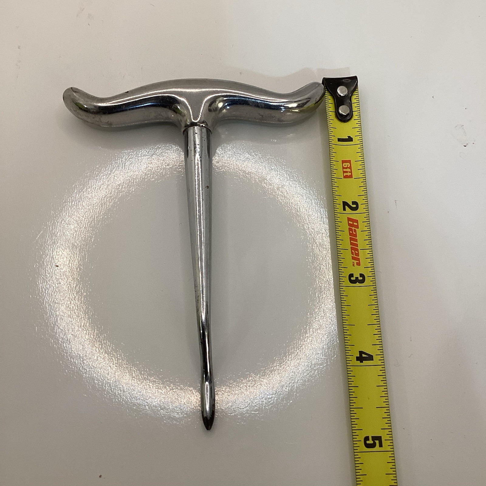 Vintage Stainless Steel Orthopedic Surgical Instrument T-Handle Elevator Curette