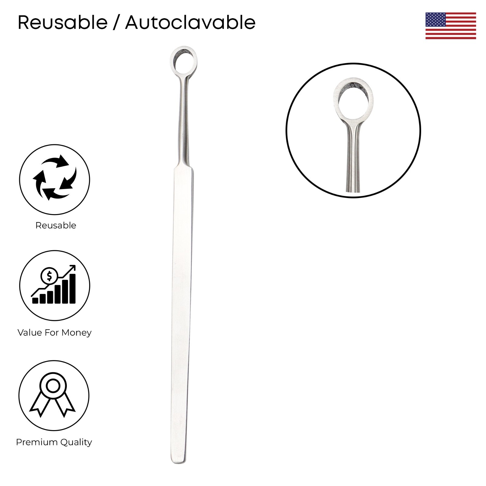 6 Fox Dermal Curettes 1, 2, 3, 4, 5, 6 mm German Grade Surgical ENT Instruments
