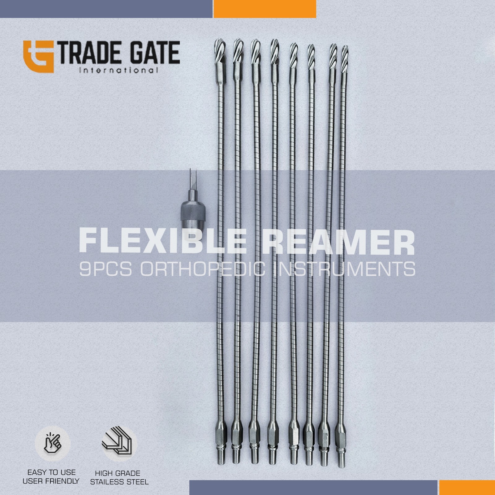 Flexible Reamer Surgical Instruments Set 9pcs Orthopedic Instruments