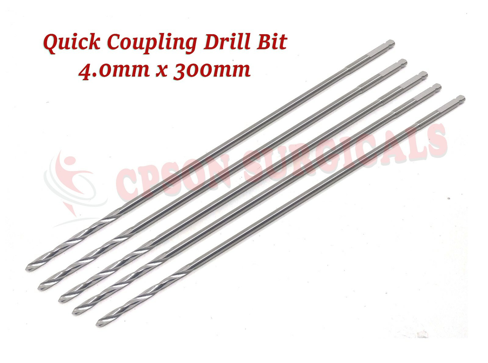Veterinary Quick Coupling Drill Bit 4.0mm x 300mm Surgical Instruments SS