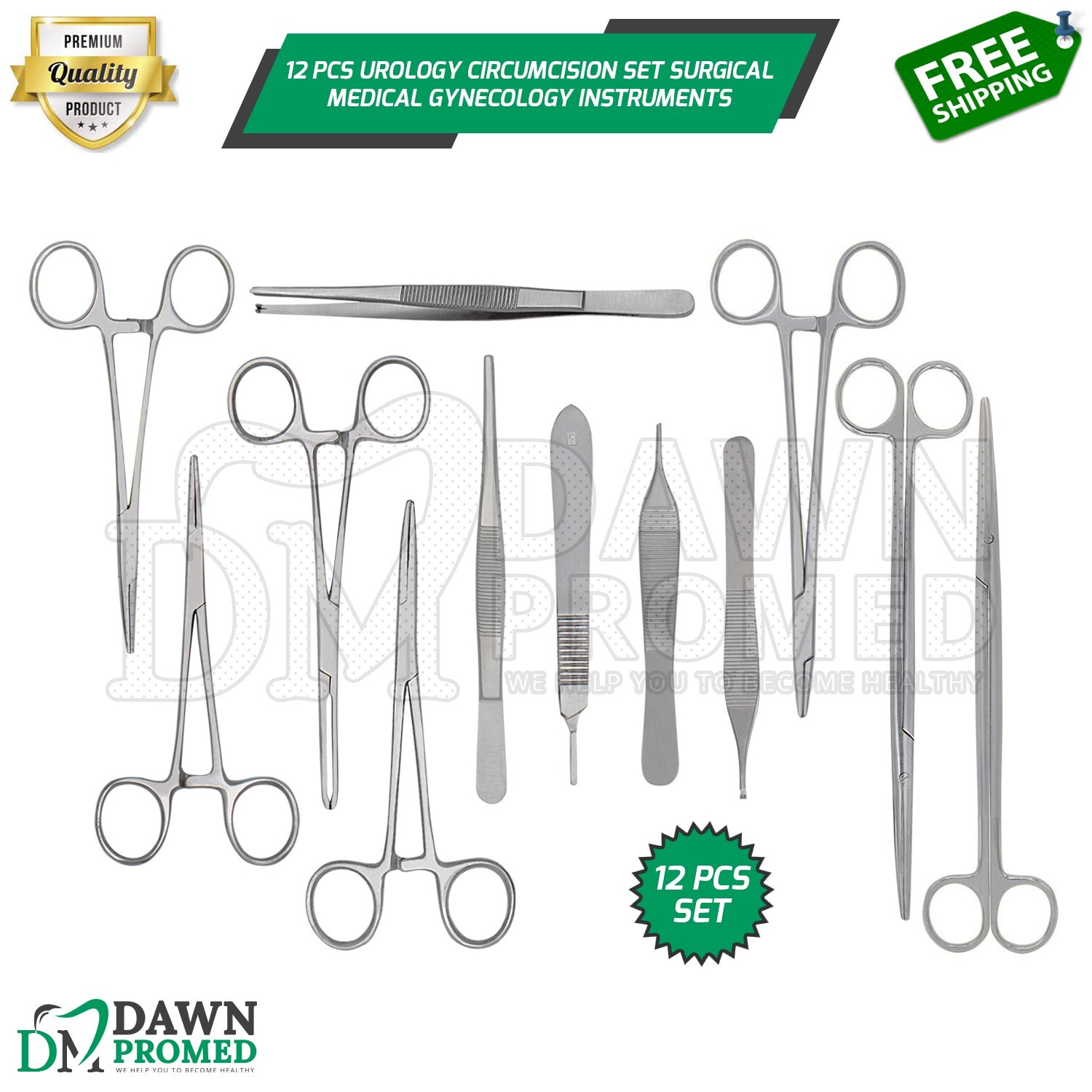 12 Pcs Urology Circumcision Set Surgical Medical Gynecology Inst German Grade