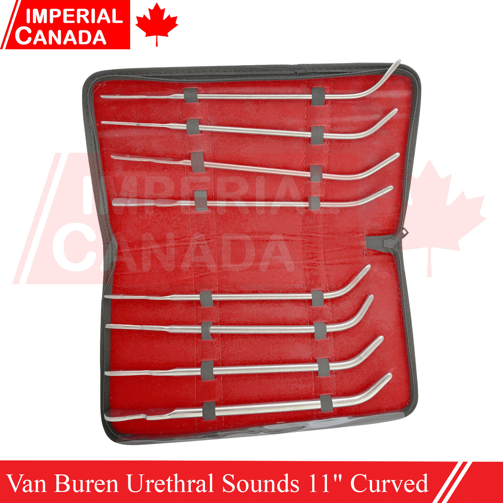 Kit of 8 Van Buren Urethral Sounds 11″ Curved Size 18-32Fr. Surgical Ins DS-2046