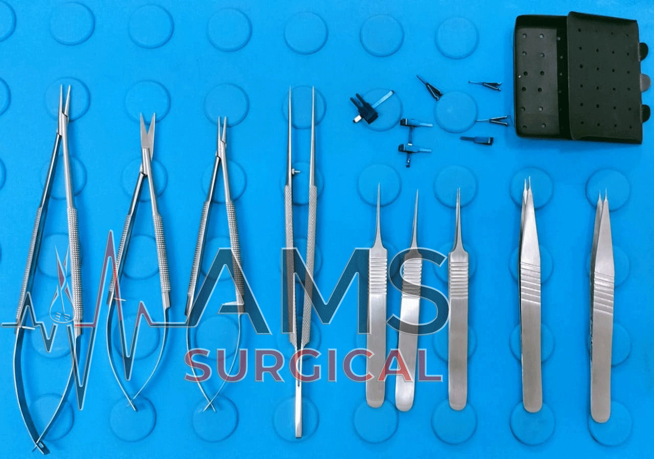 Micro Surgery Instrument Set With Micro Vascular Clamps Plastic Surgery