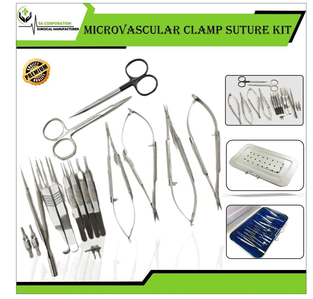 Microvascular Clamp Surgical Suture Kit Essential Instruments for Micro Surgery