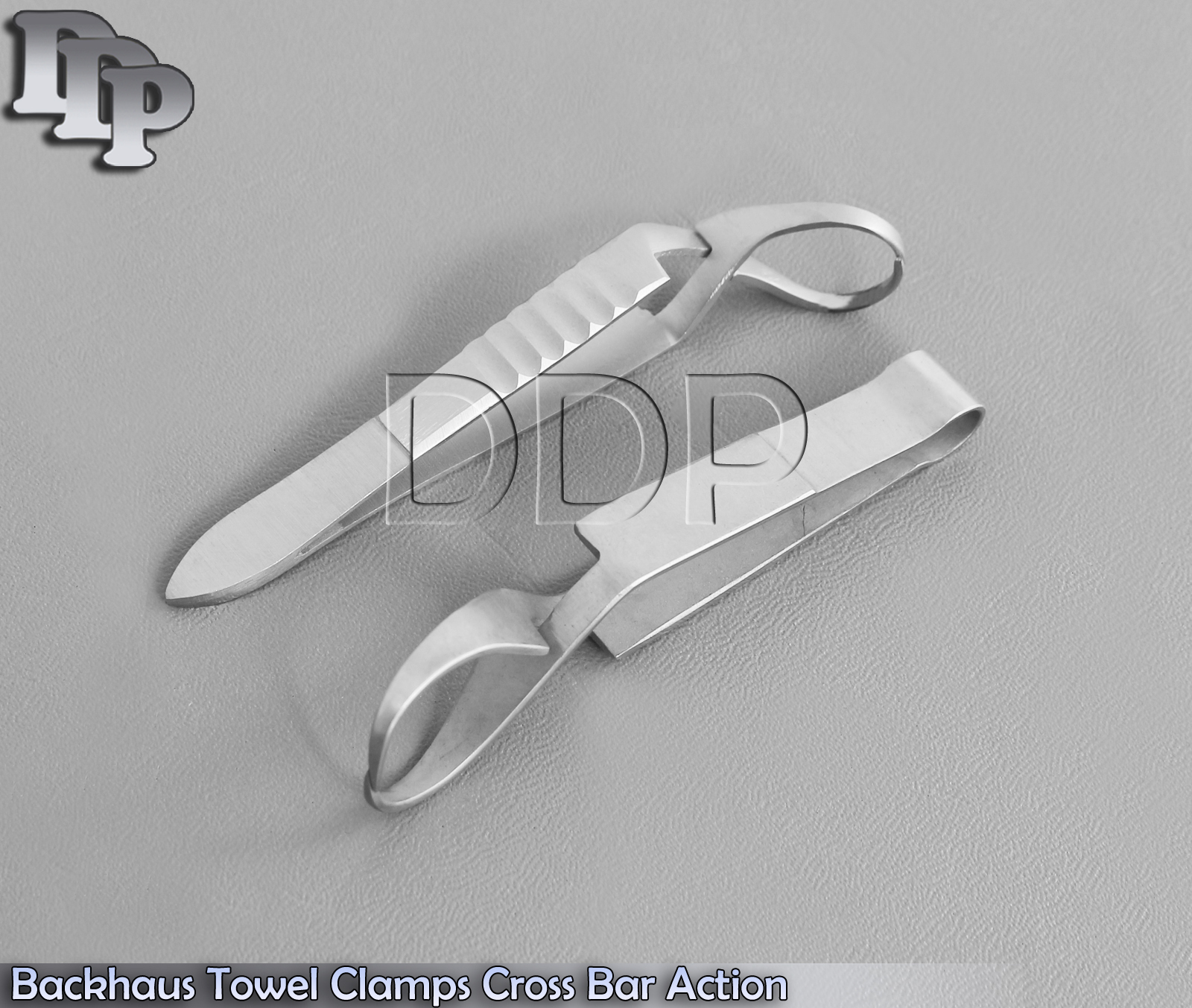 Backhaus Towel Clamps Cross Bar Action Dental Surgical Instruments 2 Pieces