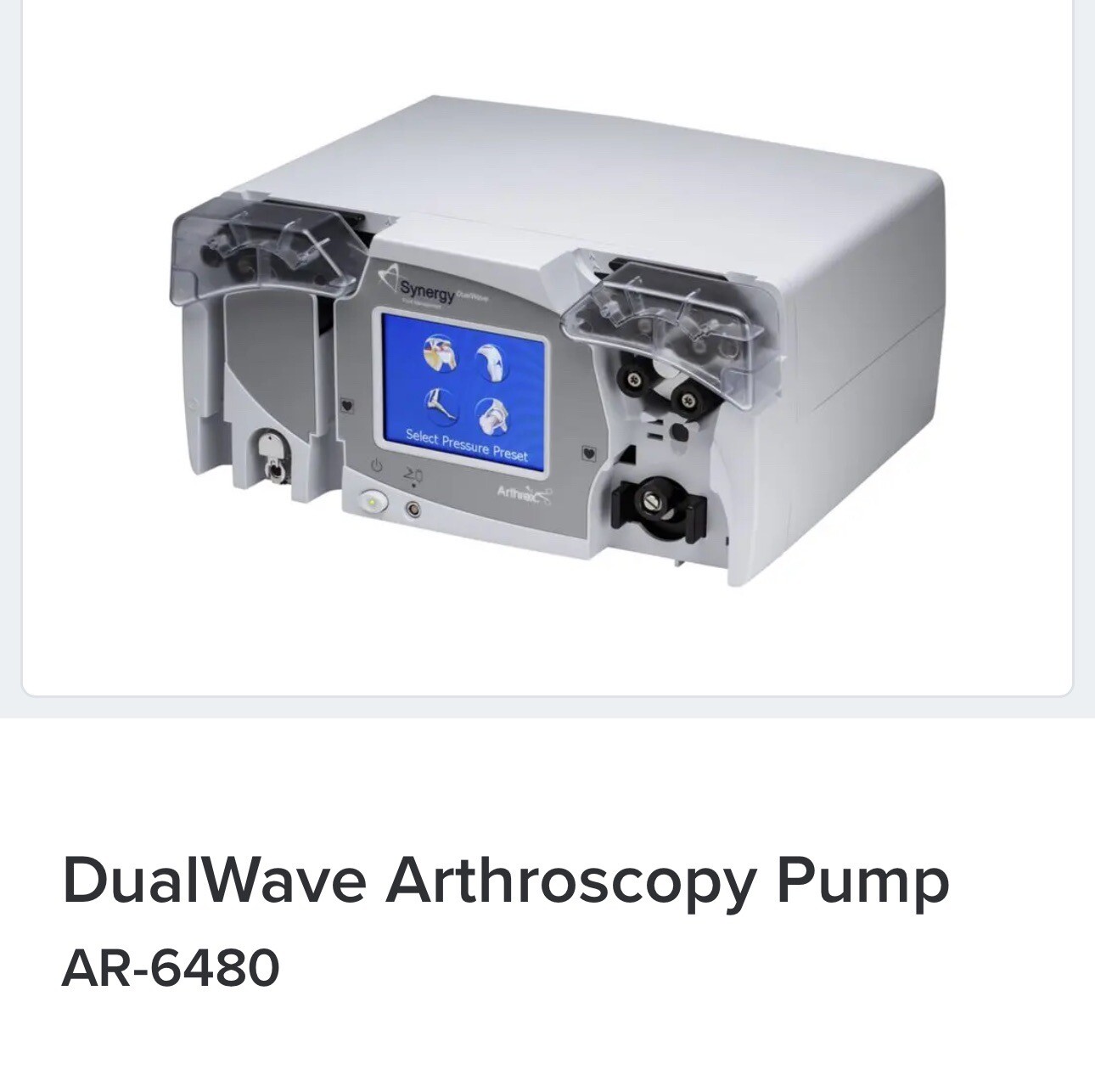 Arthrex Arthroscopy Pump Inflow Tubing AR-6410. One Each