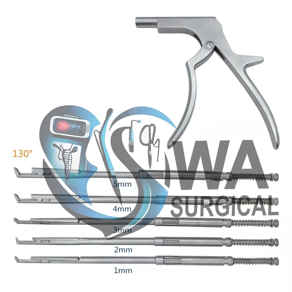 Spine Surgery Rongeur Interlaminar Spine Endoscopic Bite Size 1 mm to 5 mm Set,