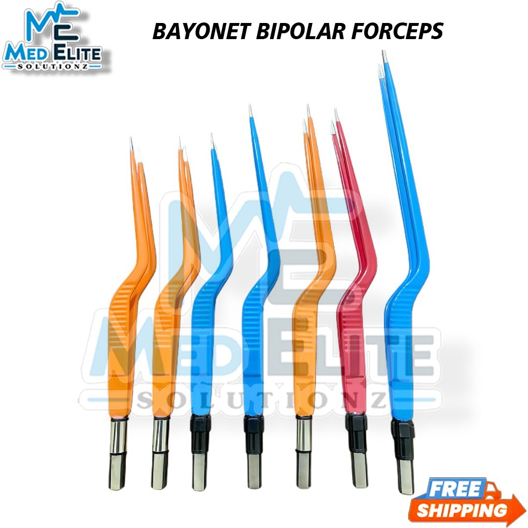 Reusable Bipolar Forceps Electrosurgical Instruments Bayonet Non-Stick Set