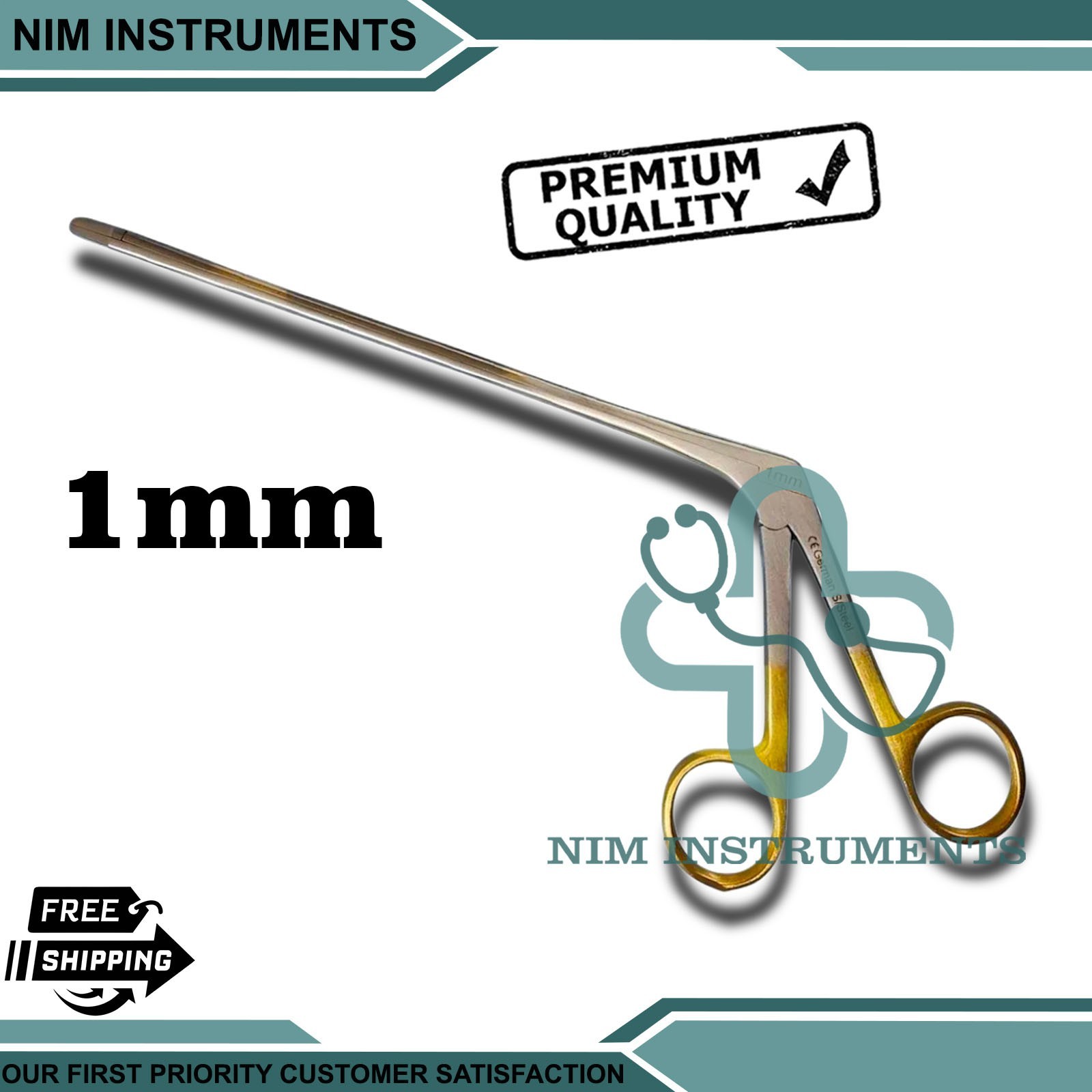 New Disc Forceps Straight 7″ x 1mm Neuro & Ortho Surgical Instrument