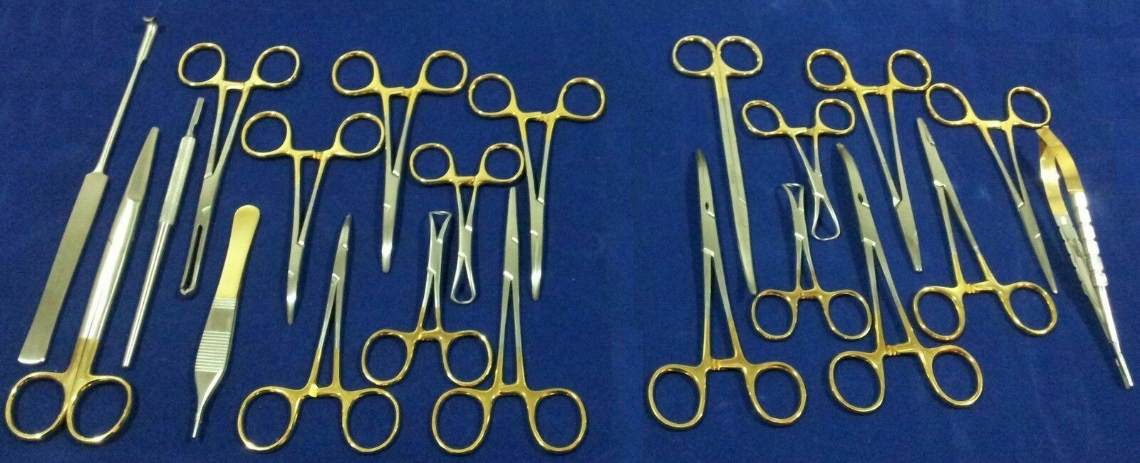 SET OF 21 PCS GOLD HANDLE T/C FELINE SPAY PACK SURGICAL INSTRUMENTS KIT i