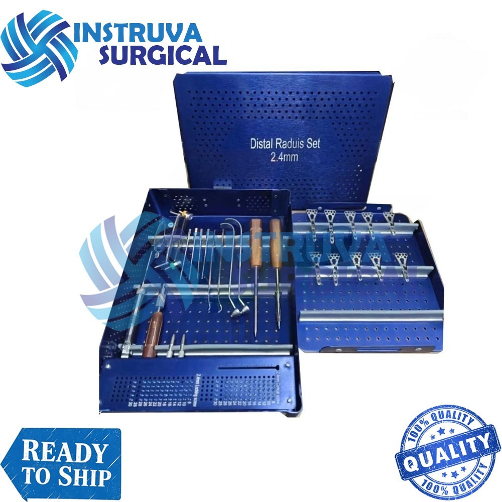 2.4MM Distal Radius Instruments Set With Box Plates & Screw Top Quality