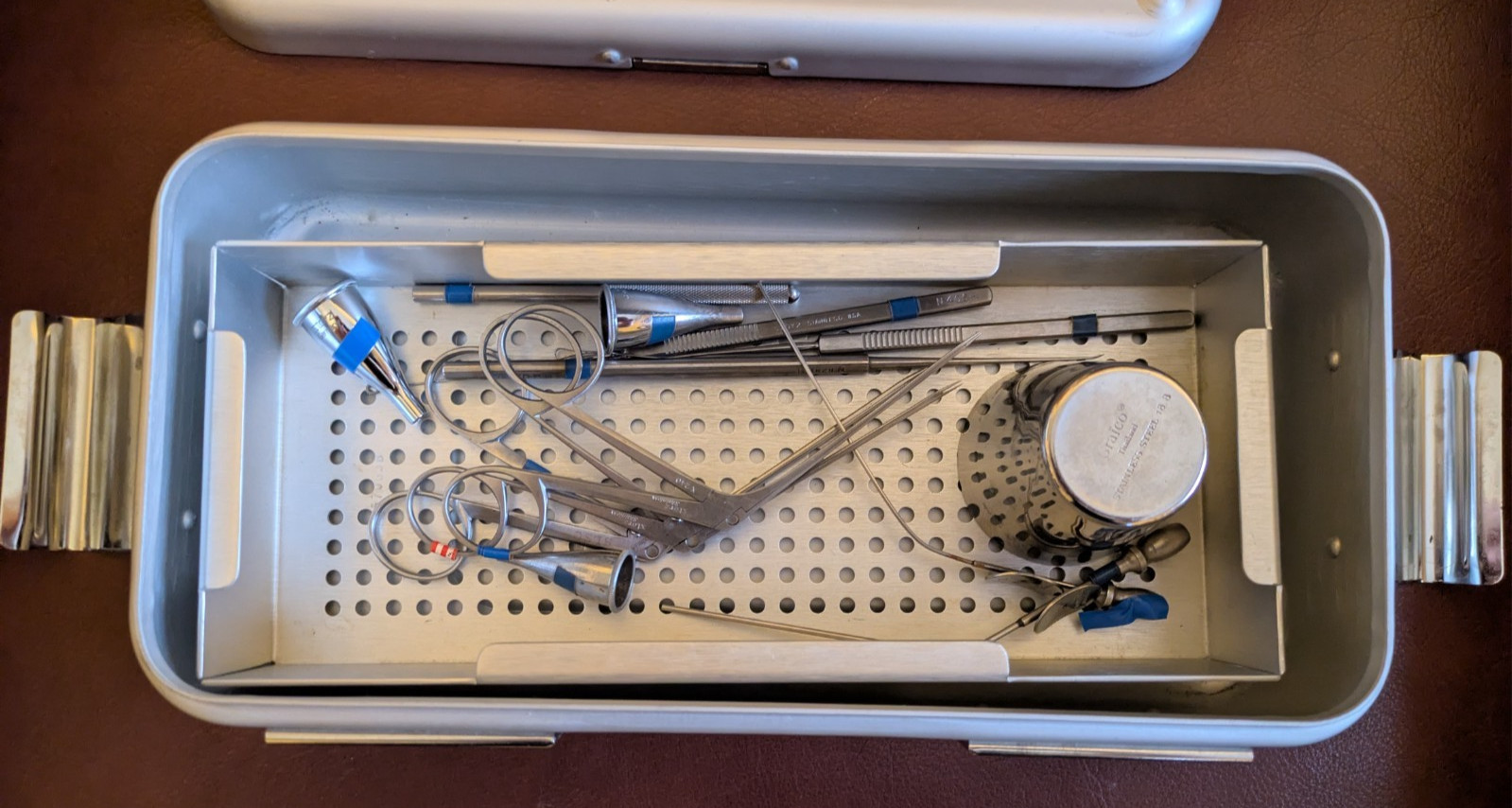 Storz ENT Myringotomy Instrument Set w/ Sterilization Case 3 Ear Nose Graspers