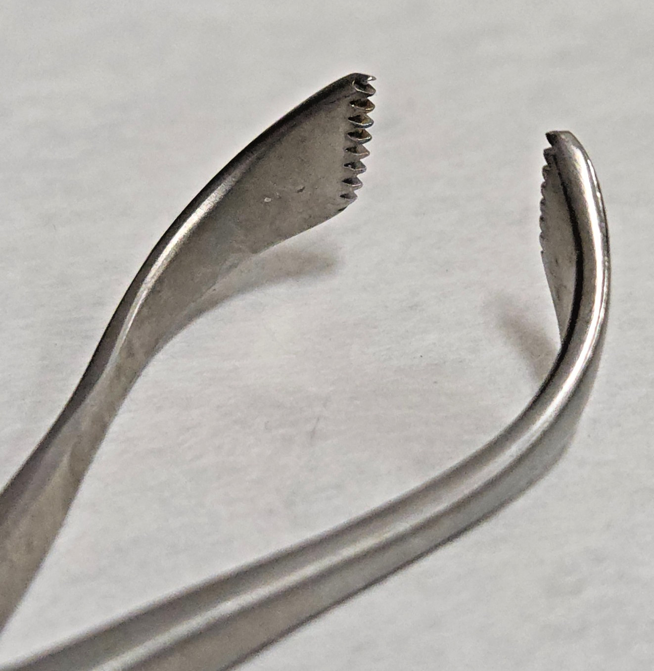 LOT of 3 KLS Martin 13-919-10 LORNA TOWEL FORCEPS, Curved, Toothed, 4″