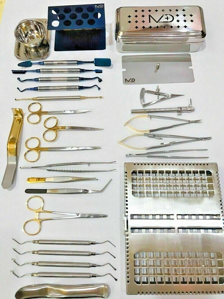 28 pcs Set Dental Bone Surgery Instruments PRF Box Kit Implant Surgical