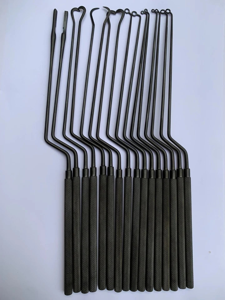 Black Hardy Pituitary Neuro Curettes Set Of 16 Surgical Instruments Transsphenoi
