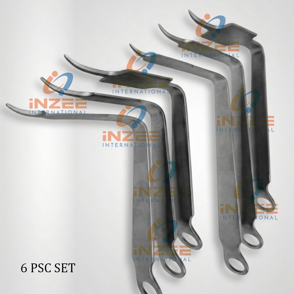 Bent Hohmann Knee Retractors Hip Arthroplassty Set Of 6 PSc Orthopedic Surgical