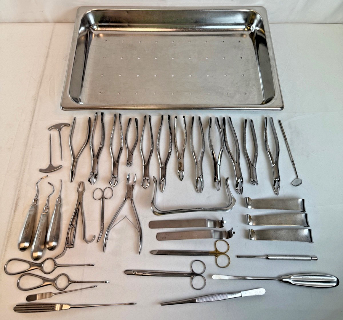 36 Piece W. Lorenz KLS Martin Dental Tray Oral Surgery Set w/ Perforated Pan