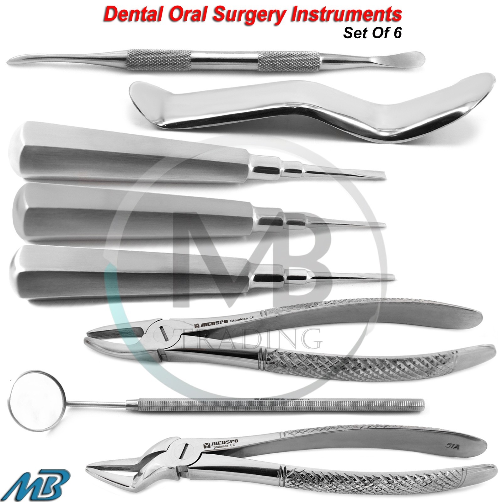 Oral Surgery Tooth Extracting Forceps Surgical Extraction Dental Root Elevators