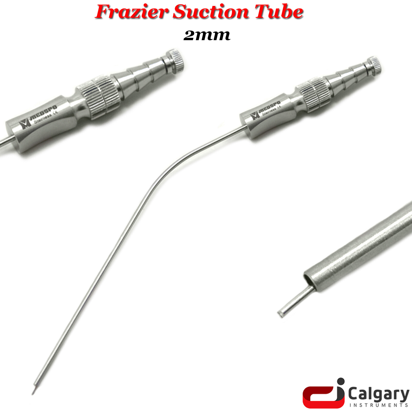Frazier Suction Tube 2mm Aspirator Suction Tip Nasal Cavity Lumber Cervical Tool