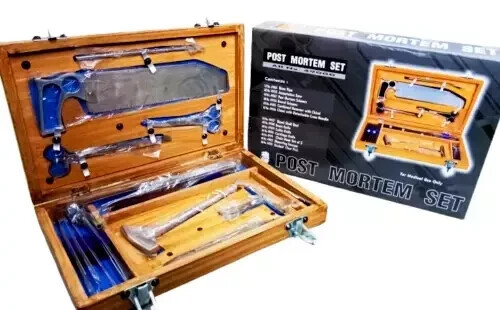 1pc Post Mortem Instrument Set / Dissection Kit Anatomy 19Pcs Wooden Box