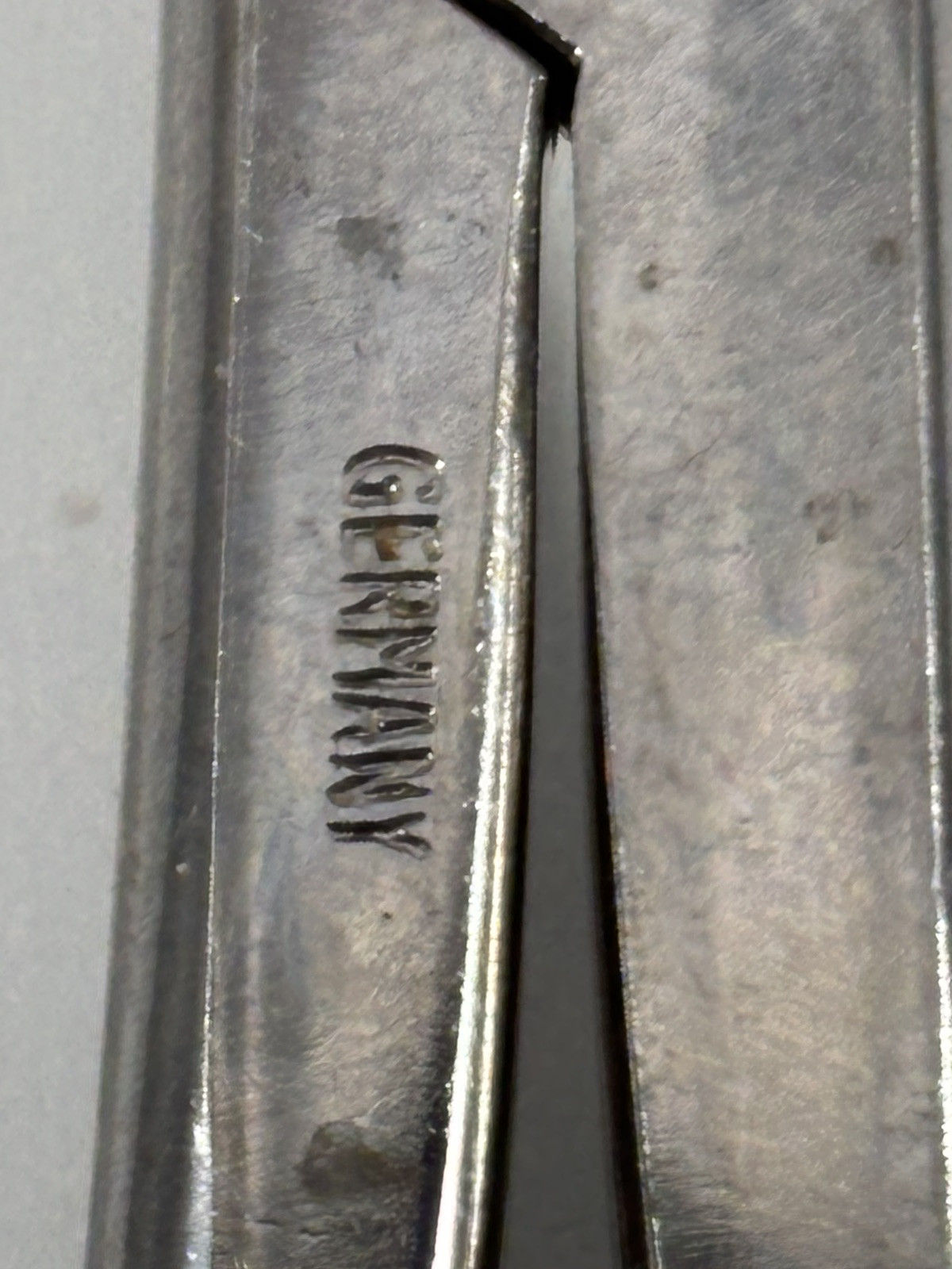 SKLAR 11″ Tenaculum Forceps Double Curved Straight Point Flat Tip Prongs Vintage