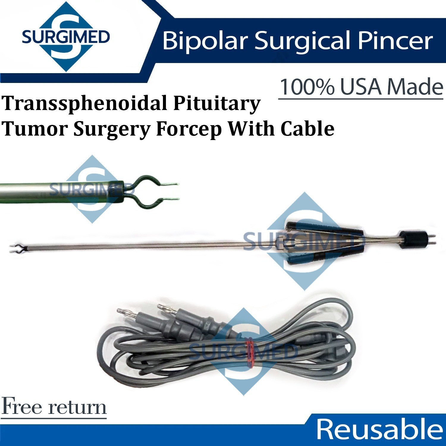 Bipolar Surgical Pincer Transsphenoidal Pituitary Tumor Forceps Reusable CE