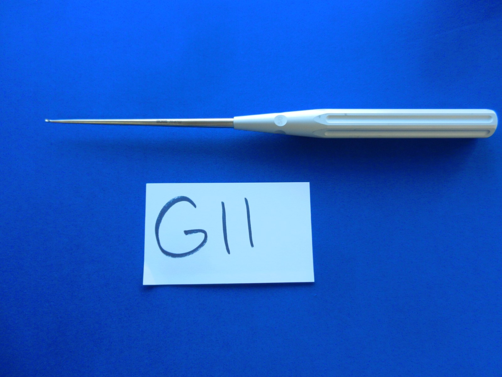 G11 Boss Surgical 70-8752 Angled Lumbar Curette Silver 5/0 13-3/4″