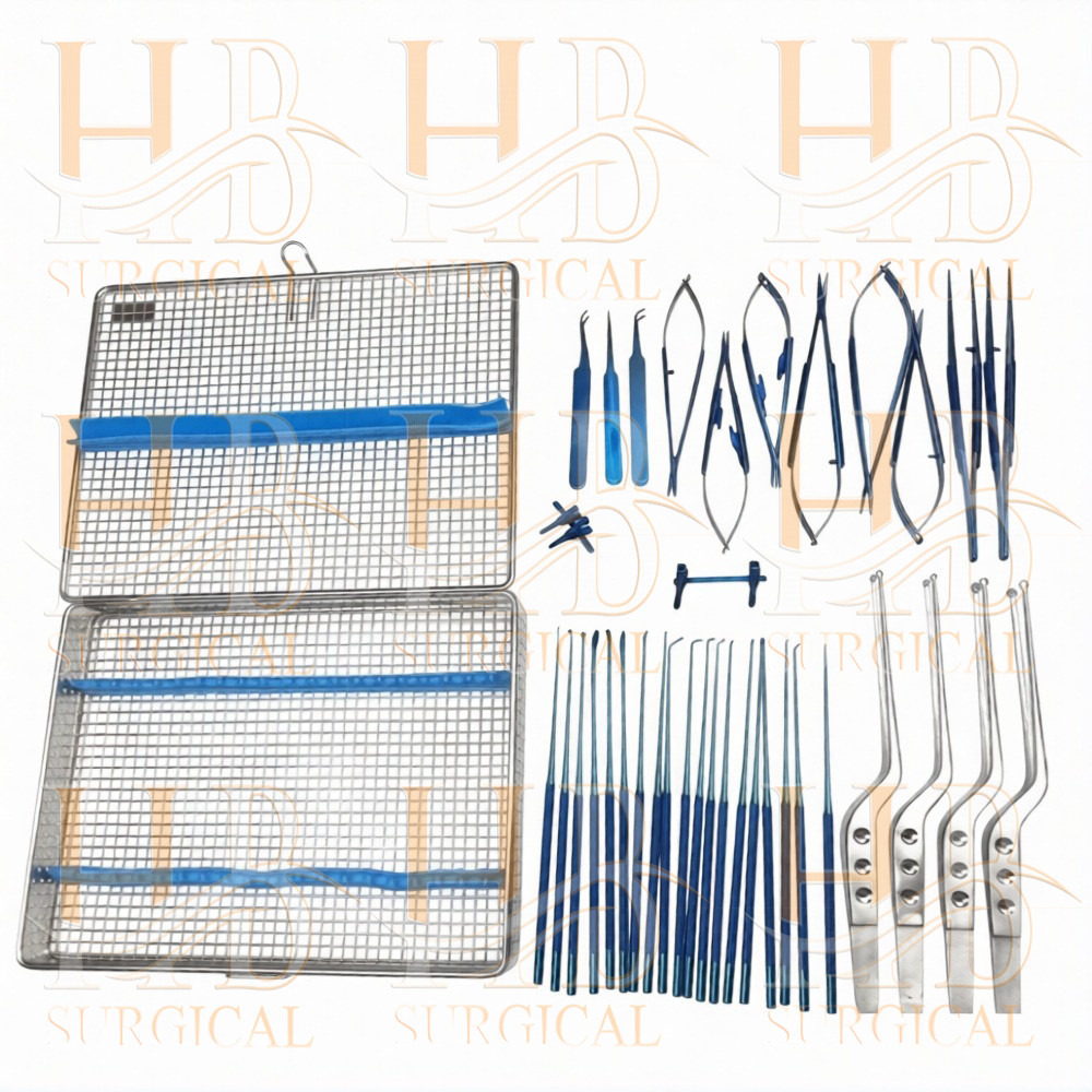 Micro surgery instruments set Neuro Surgical Titanium coated Instrument