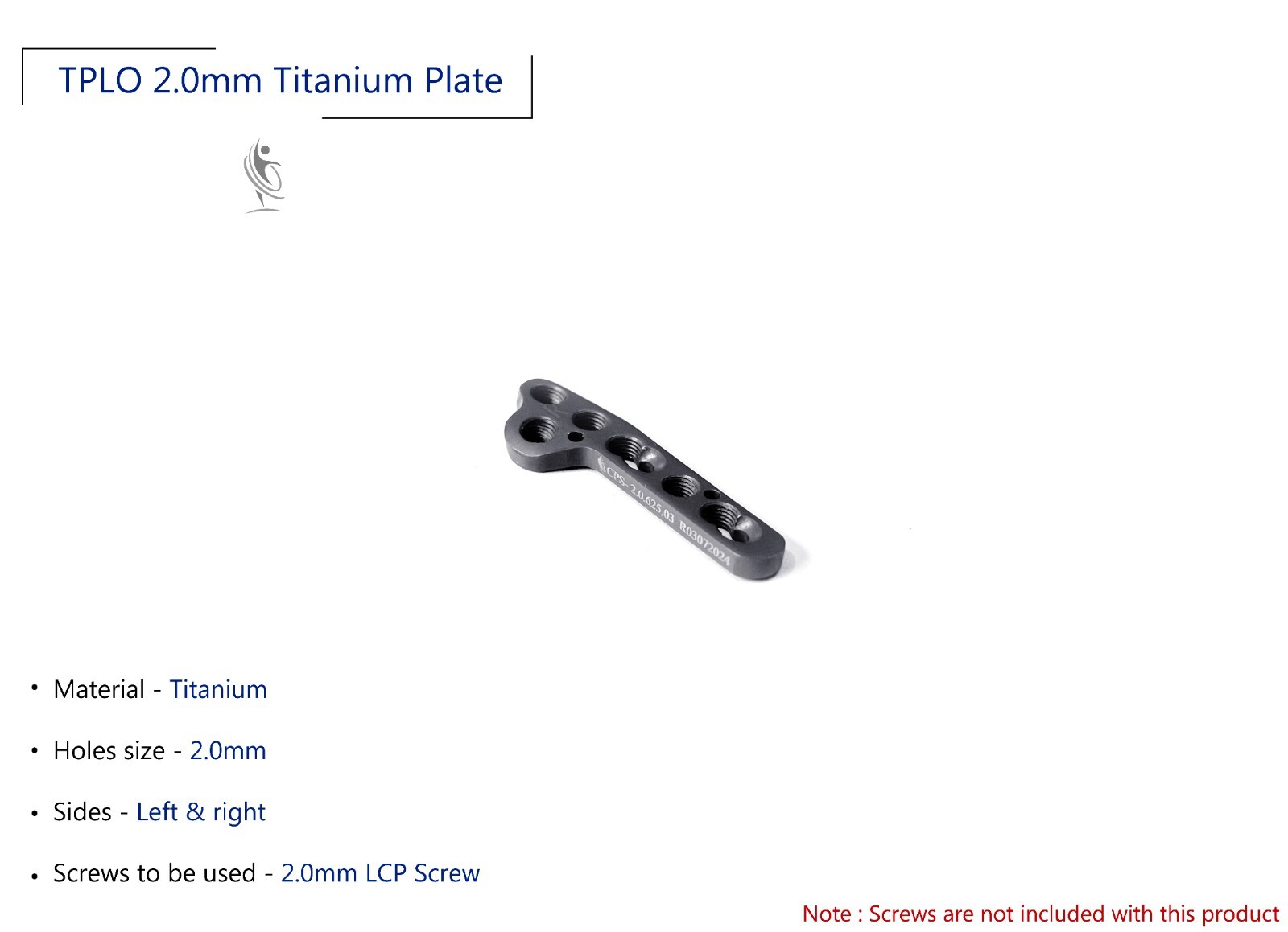 TPLO Locking Plate 2.0mm lot of 10pcs veterinary
