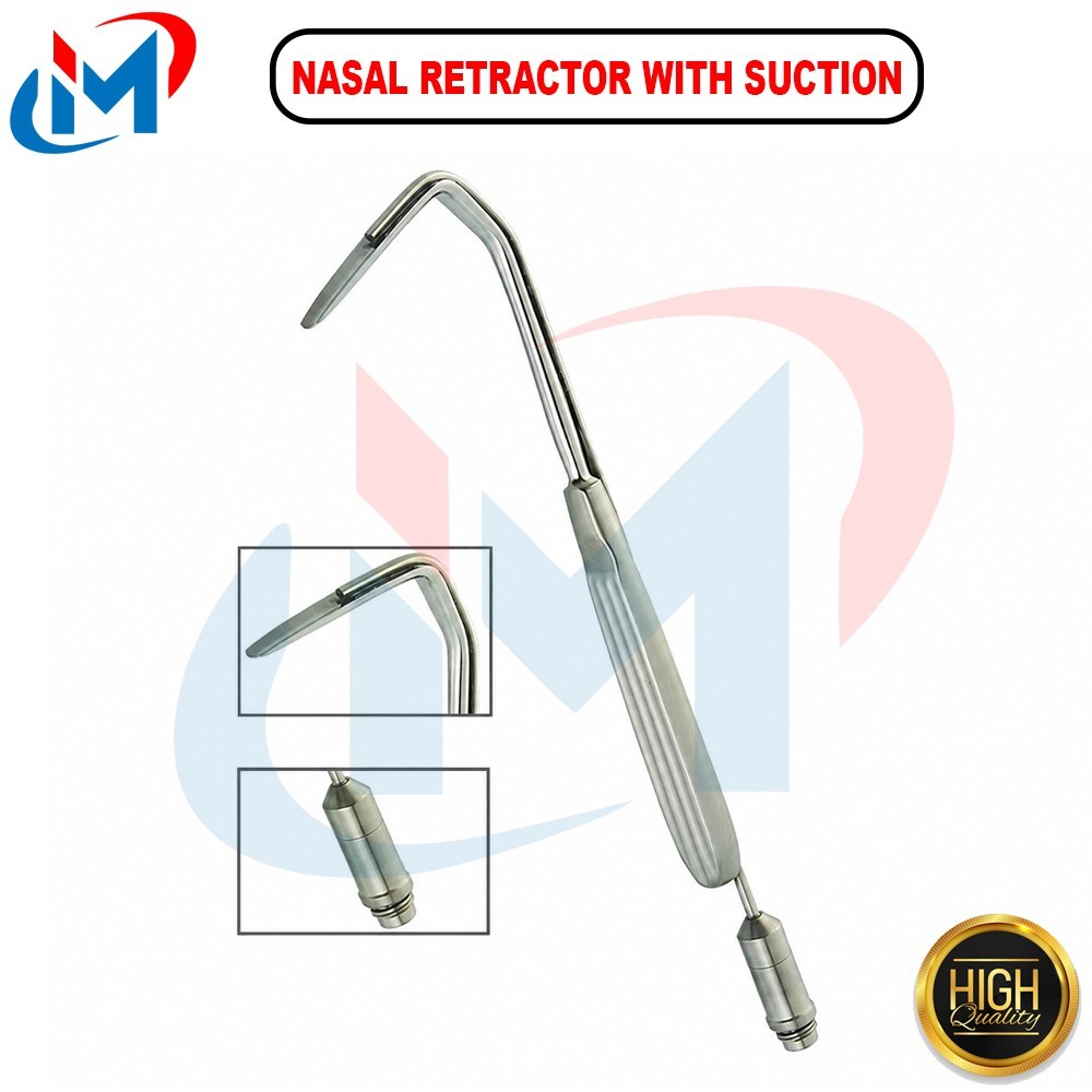 Aufricht Nasal Retractor With Suction 20cm Plastic Surgery Orthopedic Instrument