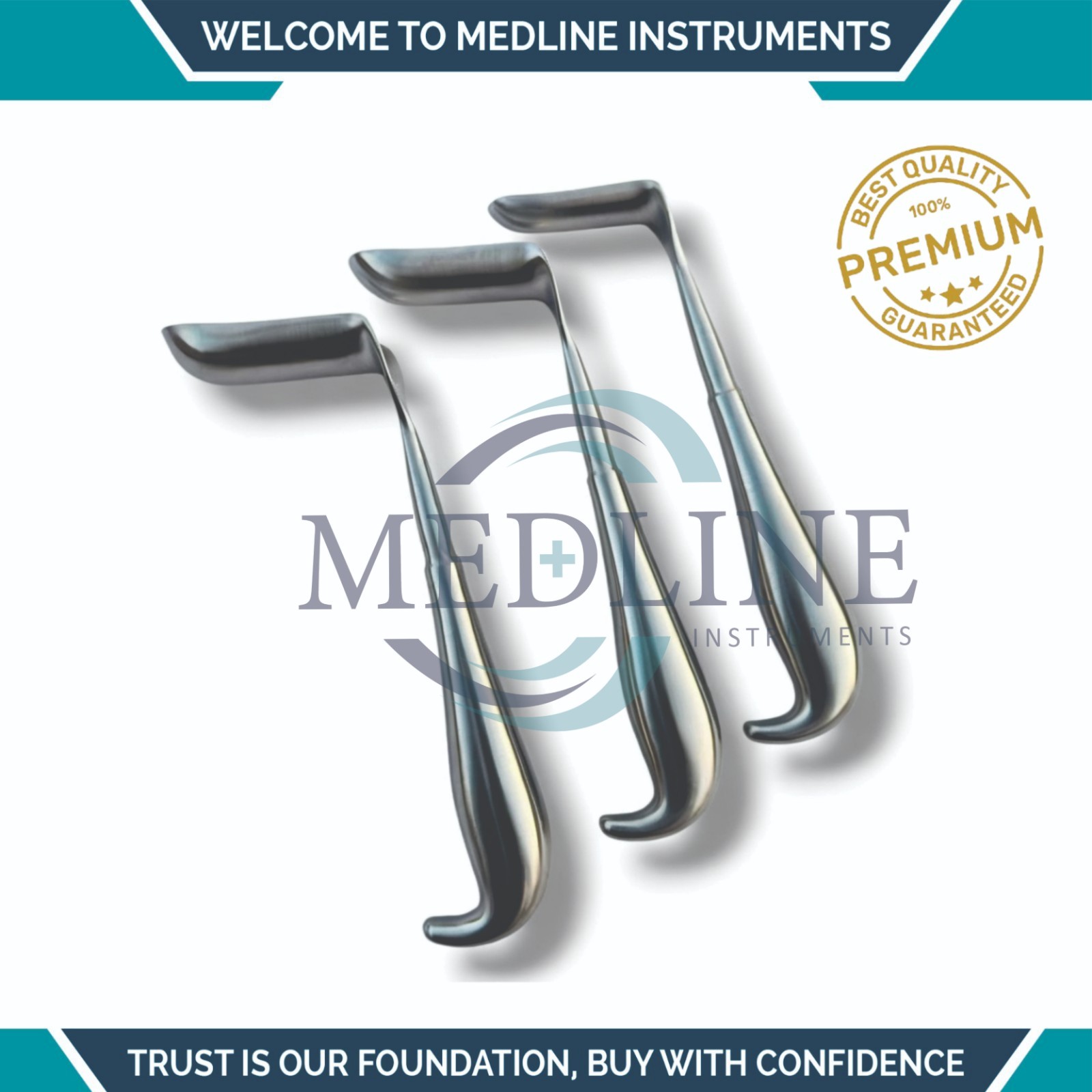 Hill-Ferguson Rectal Retractor 3 Pcs Set Small/Medium/Large Surgical Instruments