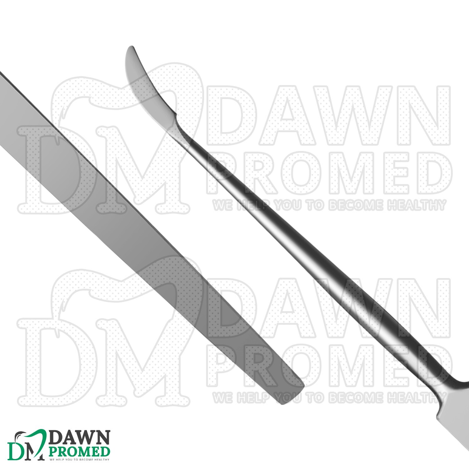 Sinus Sickle Tool 7.5″ Curved 10mm Blunt Blade Flat Handle Rhinology Instruments