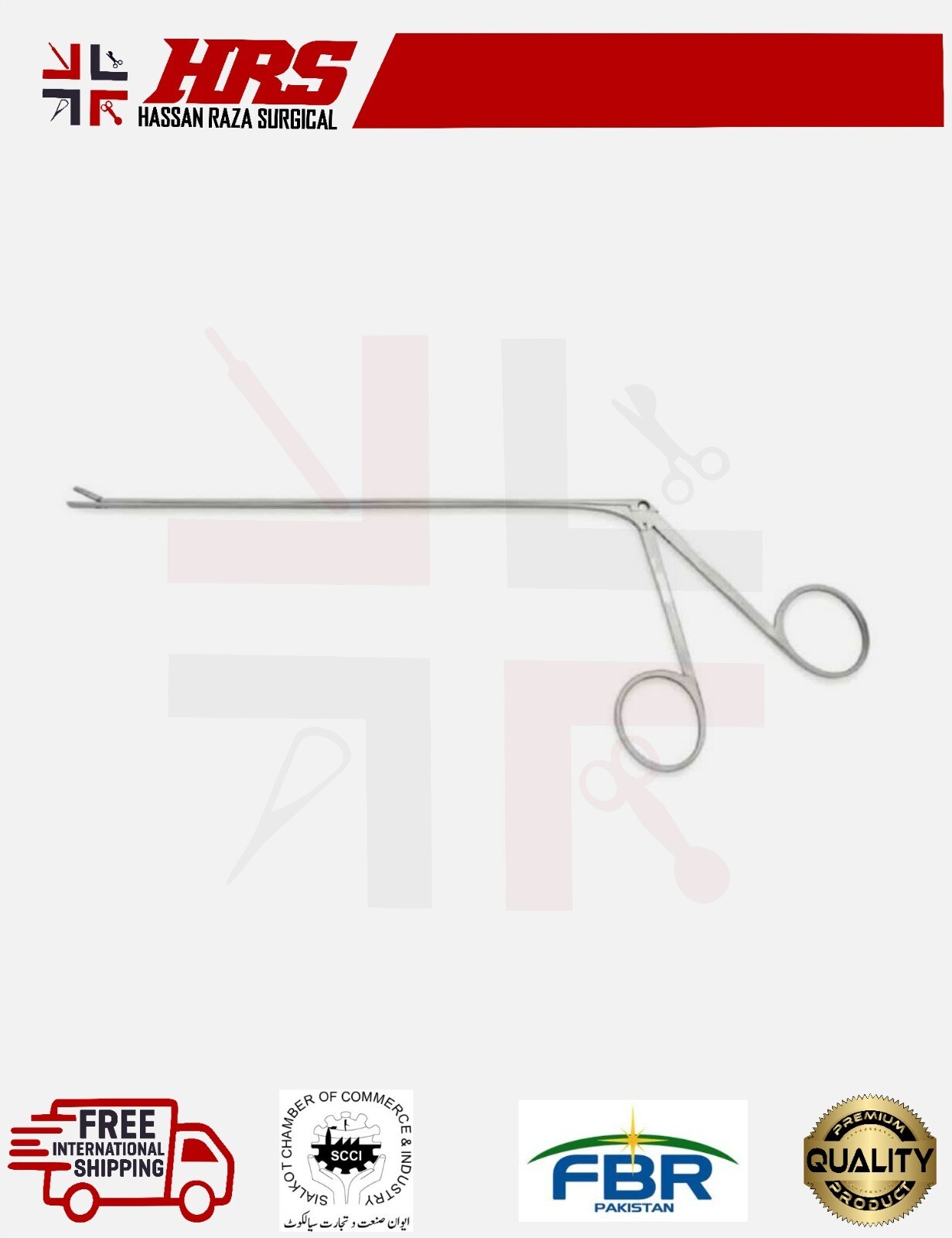 DECKER Micro Surgery Rongeur, 7″ Shaft, Straight, Cup Jaws, 2.0 x 6.0 mm Bite