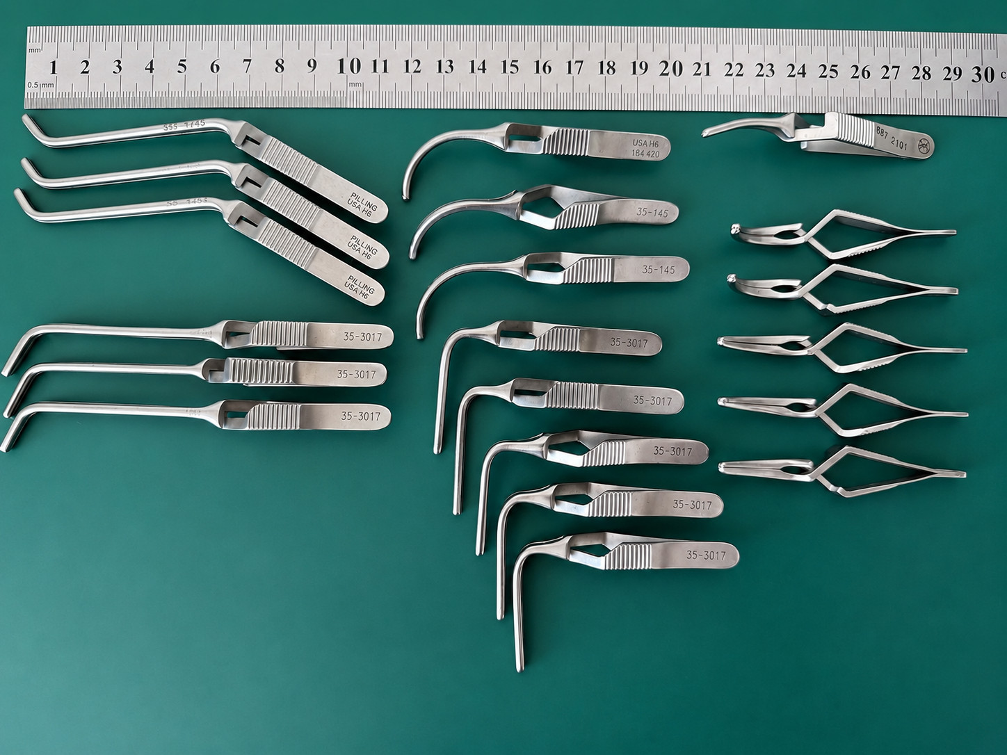 Lot of 20 Pilling Surgical Bulldog Clamps DeBakey Jaw Vascular Hemostatic Forcep
