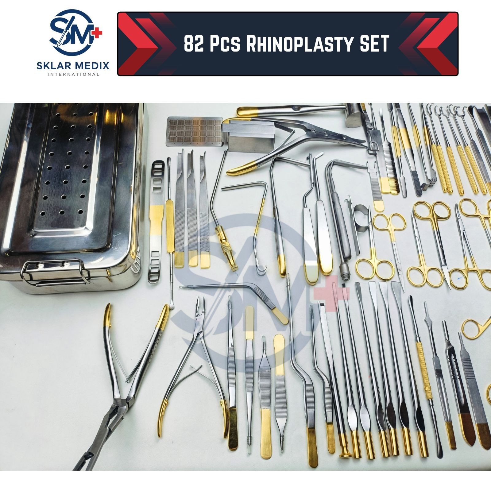 Major Rhinoplasty Surgical instruments set of 82 Pcs Nose & Plastic Surgery +Box