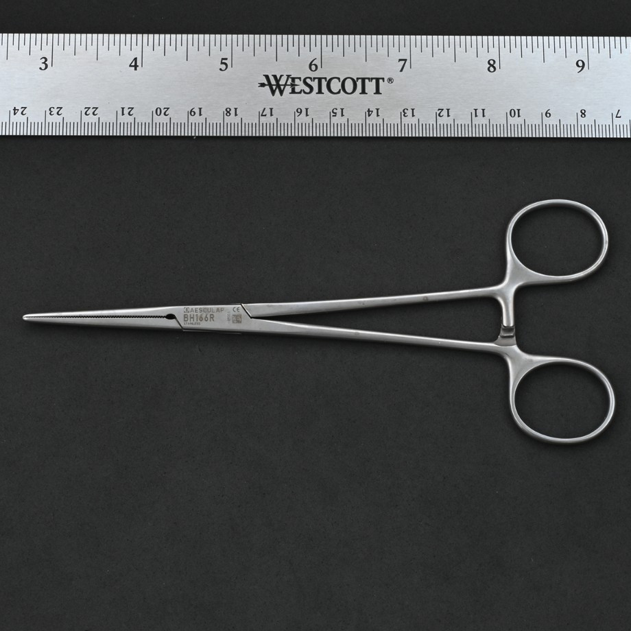 Aesculap BH166R Crile Hemostatic Forceps Straight 6 1/4 in Surgical Clamp