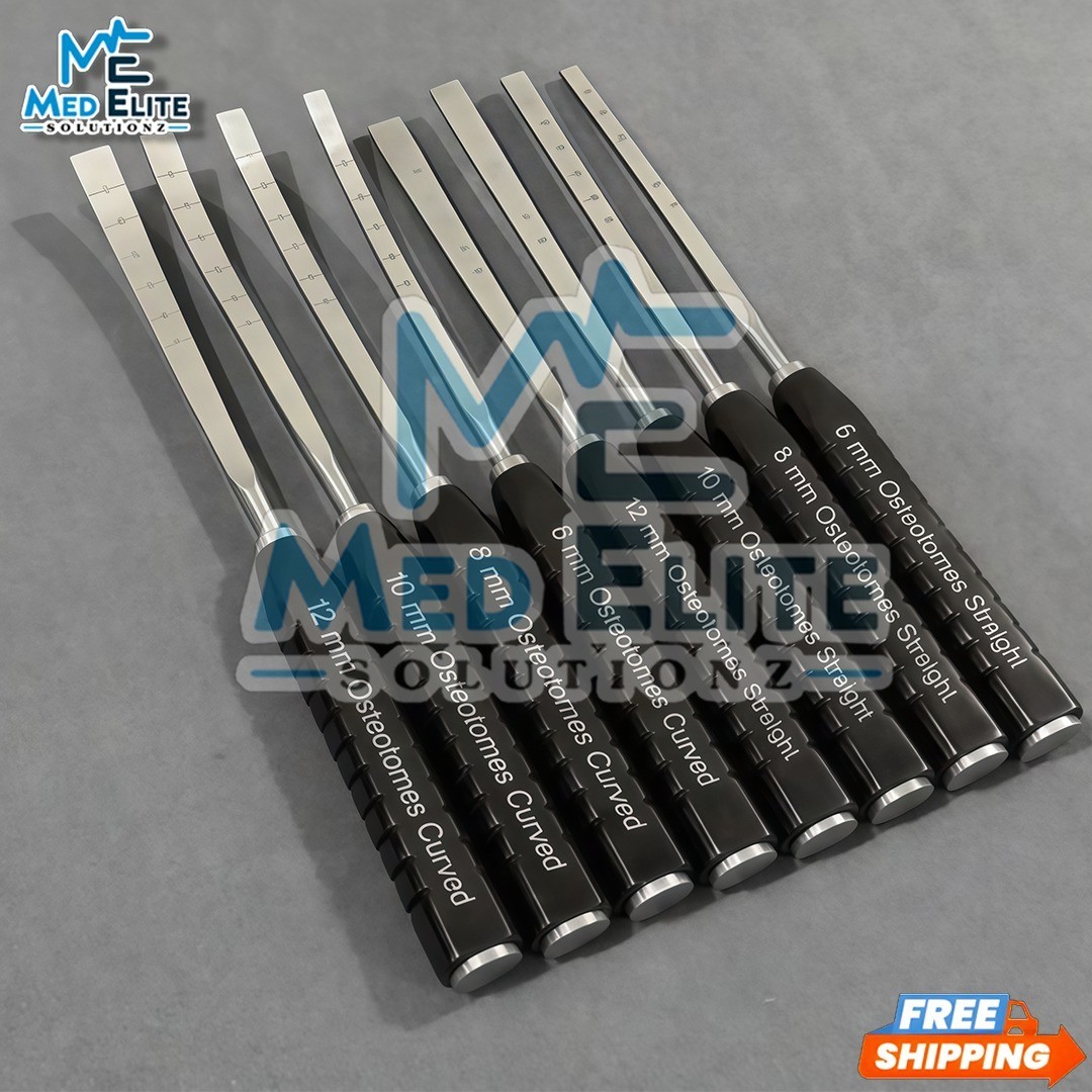 8 Pcs Set Orthopedics Osteotomes Bone Osteotomes straight curved Veterinary